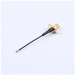 轉(zhuǎn)接線 雙孔法蘭SMA母頭轉(zhuǎn)四代IPEX RG1.13黑線——KH-FL2SMAK-IPEX4-RG1.13-B50